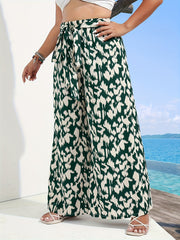  Tie Dye High Rise Wide Leg Pants With Belt