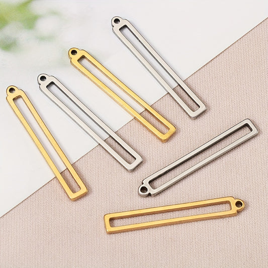 10pcs Stainless Steel Gold/Silver Rectangular Frame Pen