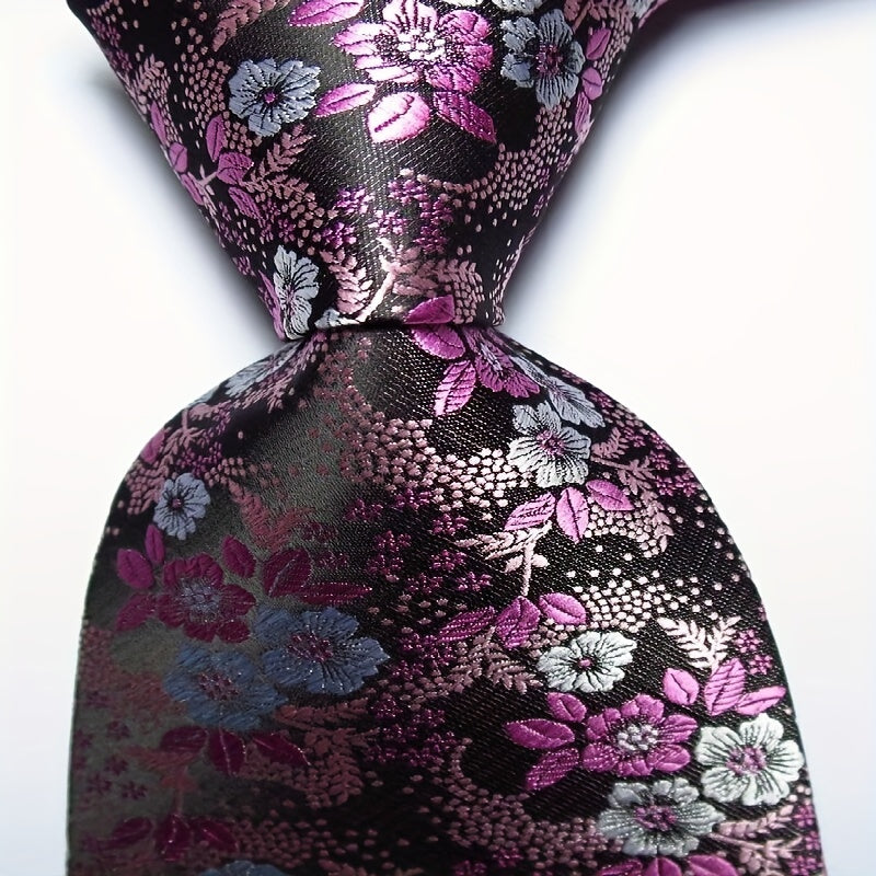 Flower Tie Men's Necktie Set Jacquard Woven Men's Tie Necktie
