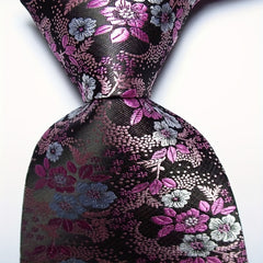 Flower Tie Men's Necktie Set Jacquard Woven Men's Tie Necktie