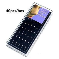 Stainless Steel Zicron Studded Nose Stud Nose Ring 24 40 60 Sets