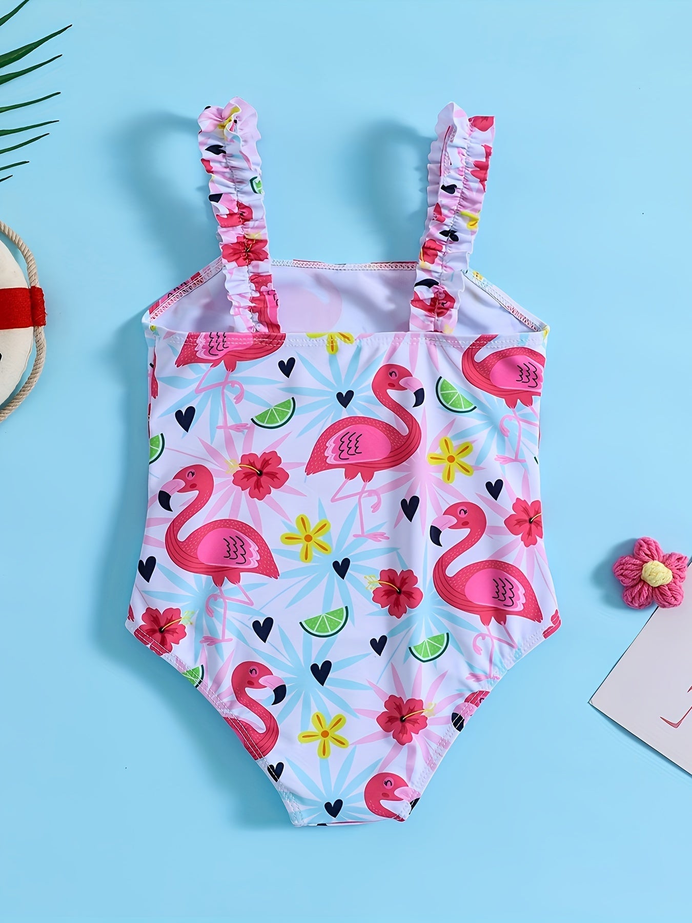 Sweet Girls Flamingo 1pc Swimsuit Bathing Suit Beach Vacation Gift