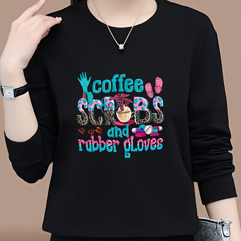 Coffee Scrubs & Rubber Gloves Iron On Heat Transfer Sticker DIY Decal