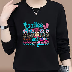 Coffee Scrubs & Rubber Gloves Iron On Heat Transfer Sticker DIY Decal