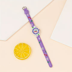 Casual Pointer Alloy Round Wrist Watch With Cherry Belt