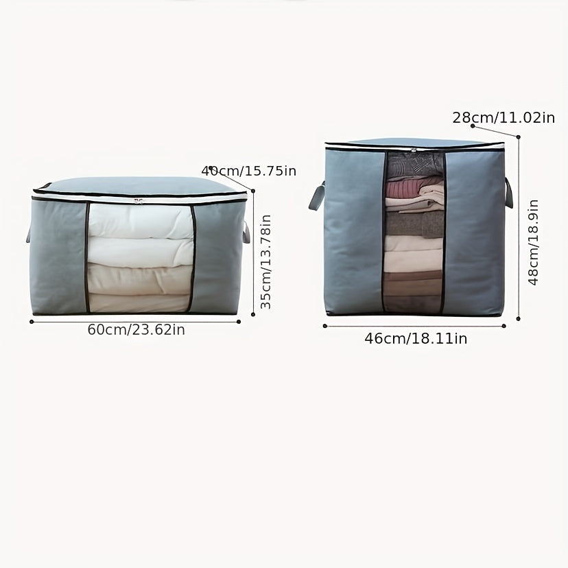 Large Capacity Storage Bag Quilted Dustproof Clothes Organizer Zipper Foldable