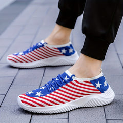 Women's Star Graphic Knit Sneakers Low Top Running Shoes