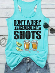 Cup Lemon Letter Print Tank Top Sleeveless Racer Back Summer Sports Top