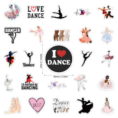 62pcs Dancing Stickers for Water Bottles Laptop Car Decal