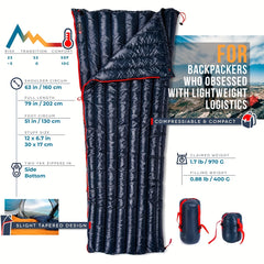 Ultralight 32F Down Sleeping Bag Envelope Compact Lightweight