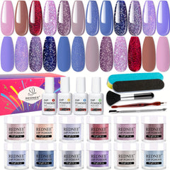 21 Pcs Sunset Colors Dip Powder Nail Kit with Tools