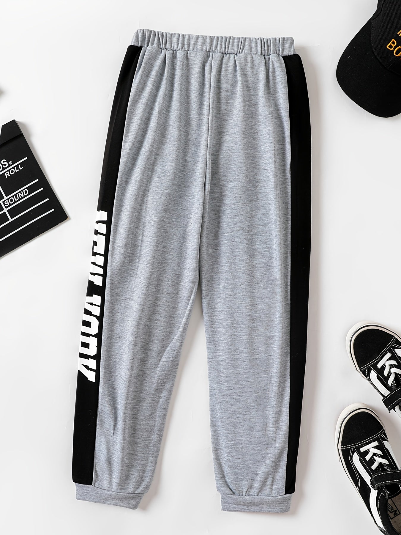YORK Letter Print Boys Sweatpants Quick Drying Jogger Sports Pants Kids Clothing