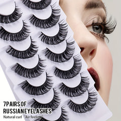 7 Pairs of Natural Looking False Lashes for Makeup Collection