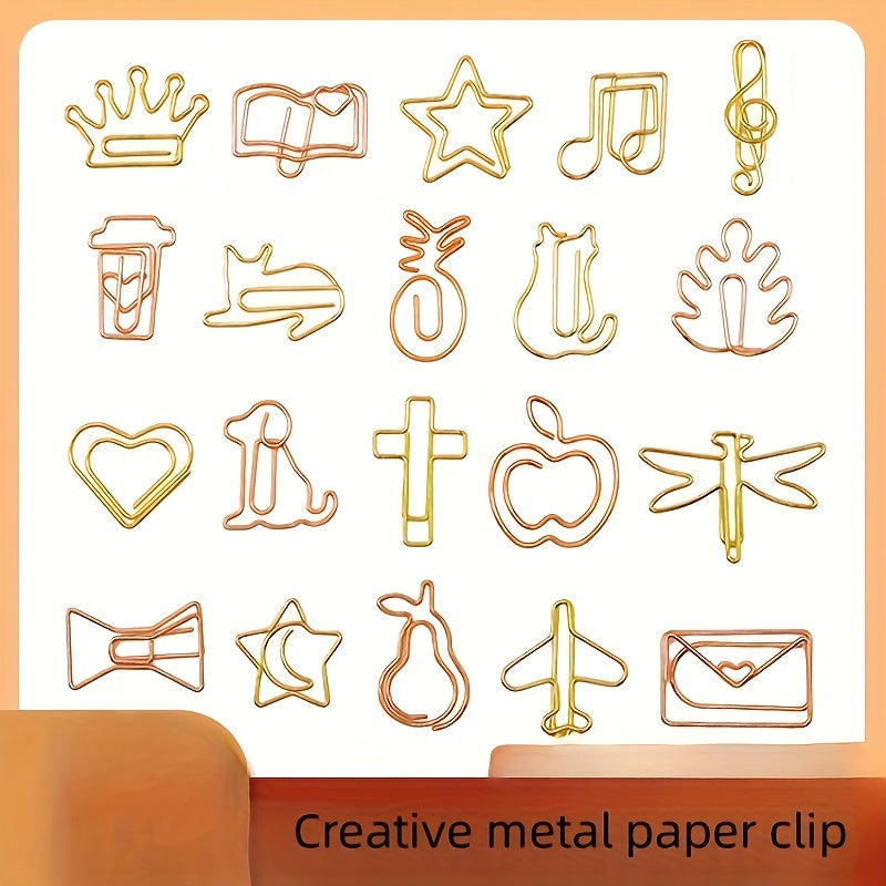 1pc Cartoon Paper Clip Folder Crank Pin Creative Cat Crown Love Shaping Clip
