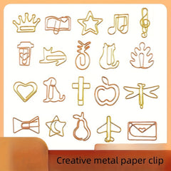1pc Cartoon Paper Clip Folder Crank Pin Creative Cat Crown Love Shaping Clip