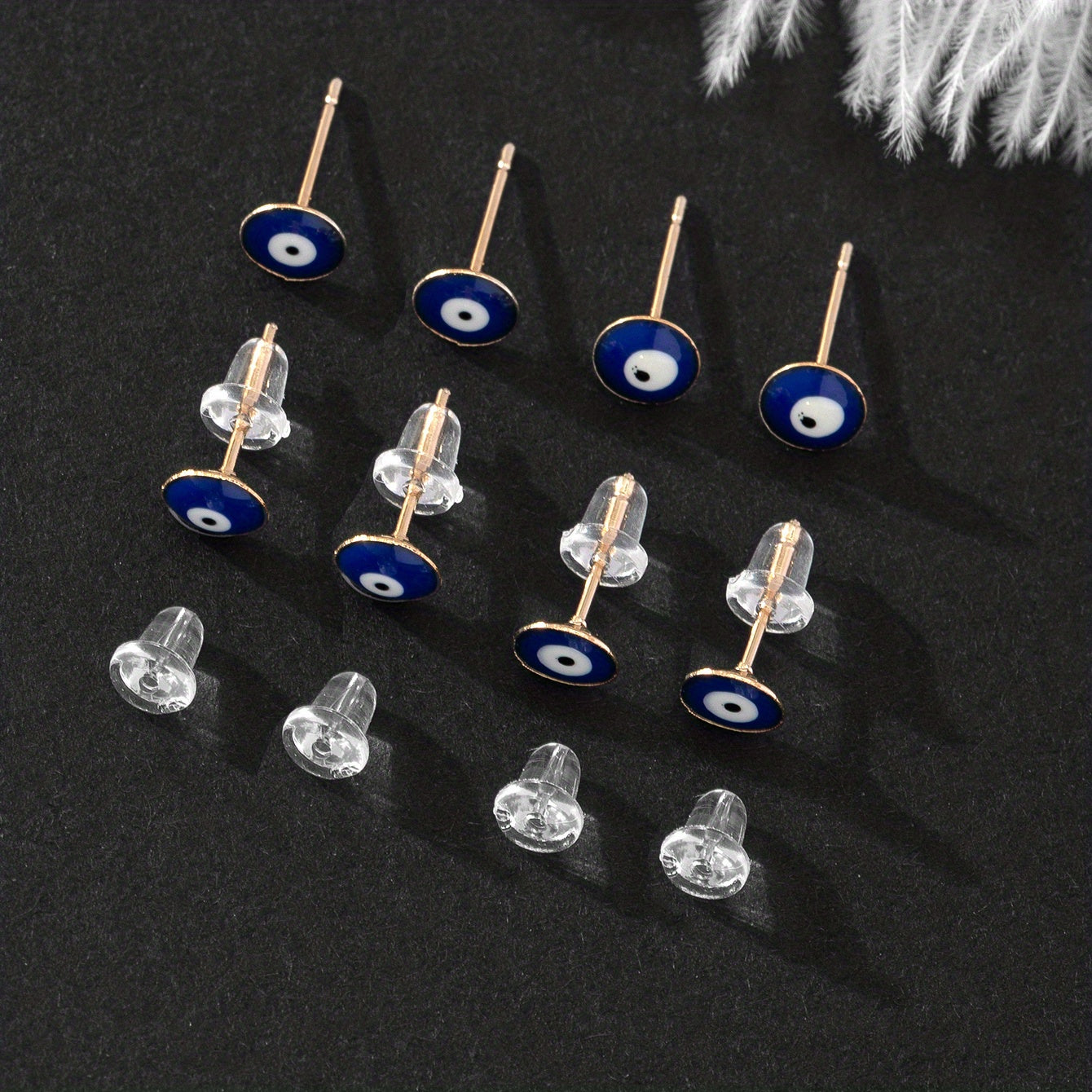 Men's Demon Eye Stud Earrings Set