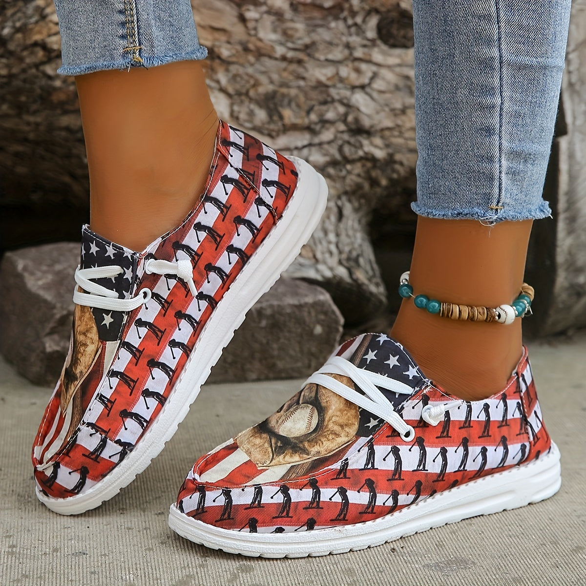Women's Baseball Canvas Low Top Platform Shoes