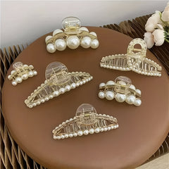 Faux Pearl Hair Claw Large Shark Claw Head Jewelry