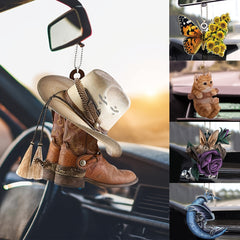 2D Car Pendant Unique Wild Car Rearview Mirror Accessories Pendant