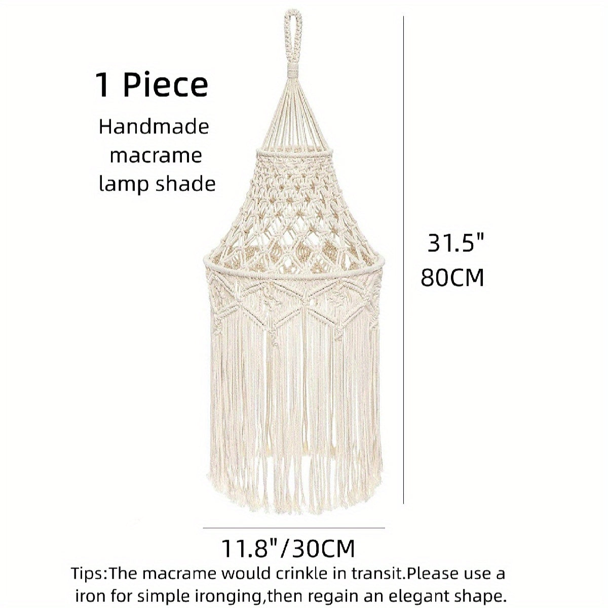 Modern Macrame Lamp Shade with Tassels for Home Decor