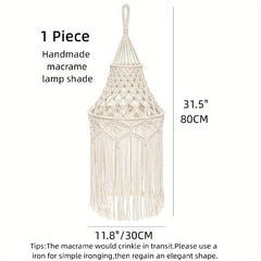 Modern Macrame Lamp Shade with Tassels for Home Decor