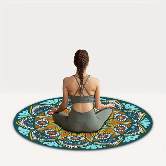 1pc Round Non Slip Yoga Exercise Mat For Pilates