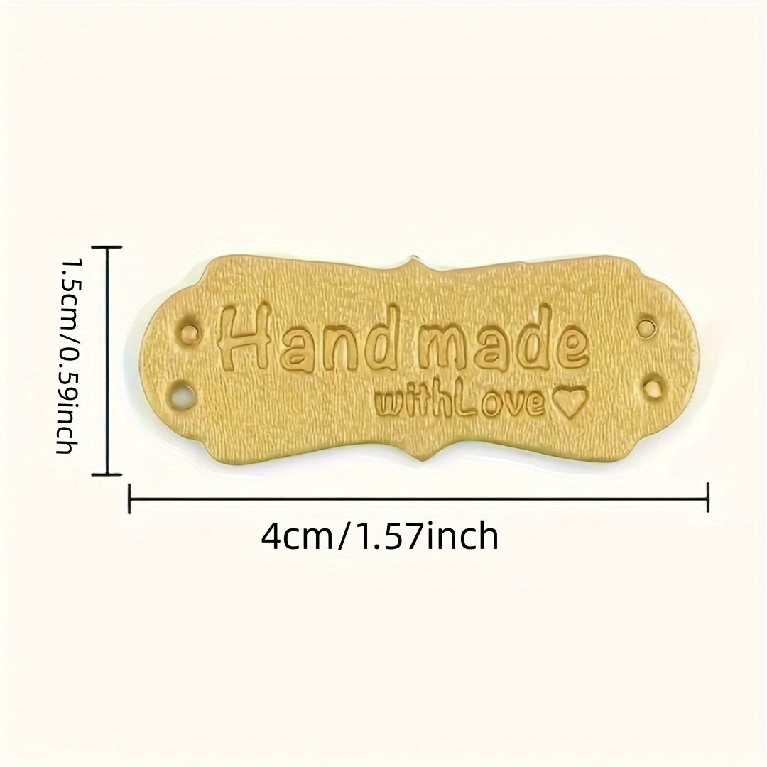50 Pack Synthetic Leather Labels - DIY Knitting & Sewing Crafts