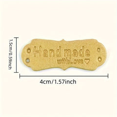 50 Pack Synthetic Leather Labels - DIY Knitting & Sewing Crafts