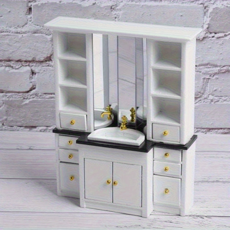 1:12 Dollhouse Bathroom Sink Cabinet Mini Kitchen Furniture Decor