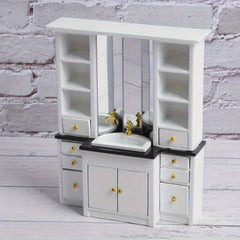 1:12 Dollhouse Bathroom Sink Cabinet Mini Kitchen Furniture Decor
