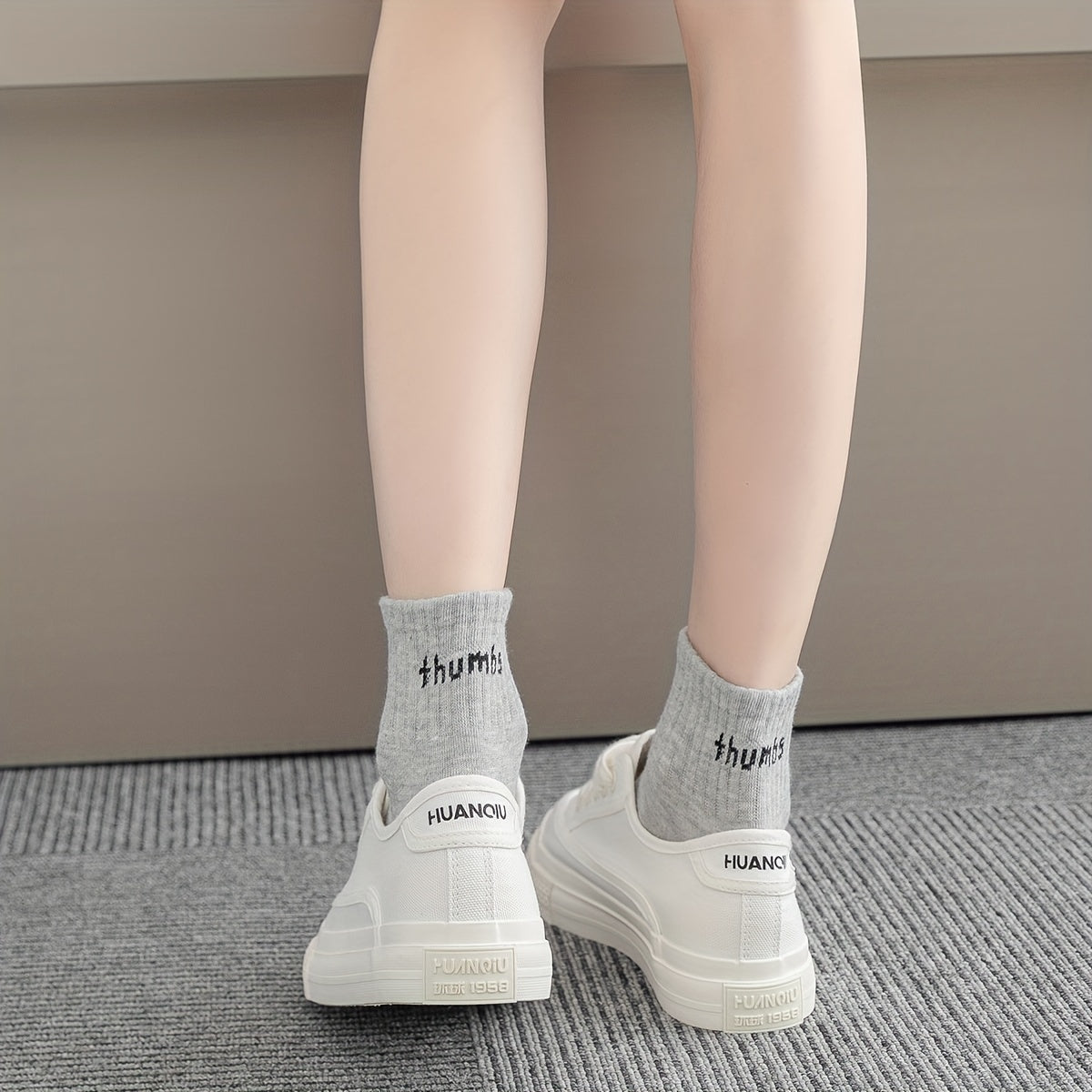5 Pairs Letter Print Socks for Women
