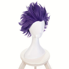 Anime Cosplay Wig Purple Spiky Short Hair Halloween Party Role Play Wigs