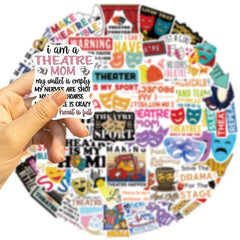 50pcs Theatre Waterproof Vinyl Stickers for Laptops Water Bottles Computers