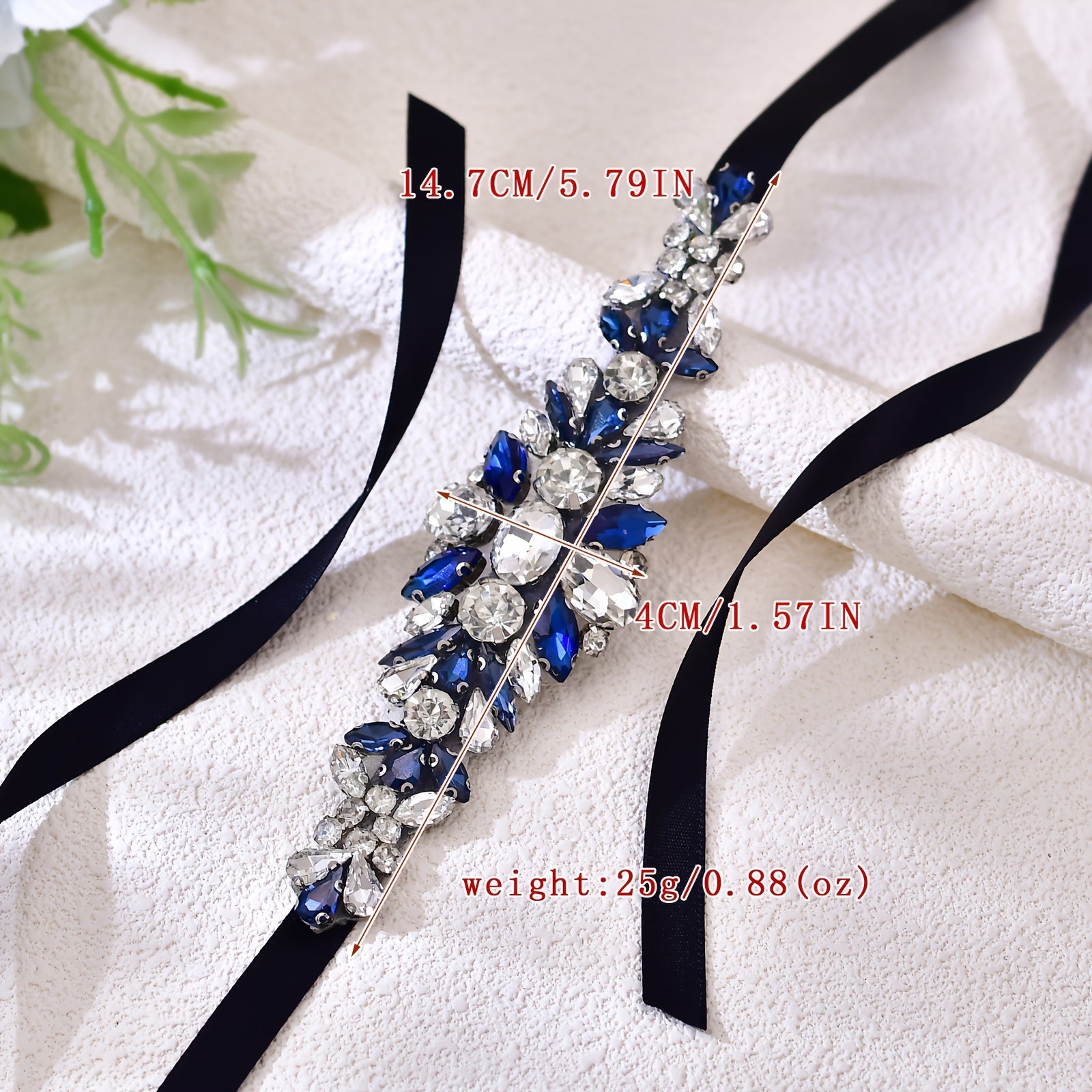 Silvery Bridal Belt with Rhinestones for Weddings