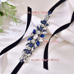 Silvery Bridal Belt with Rhinestones for Weddings