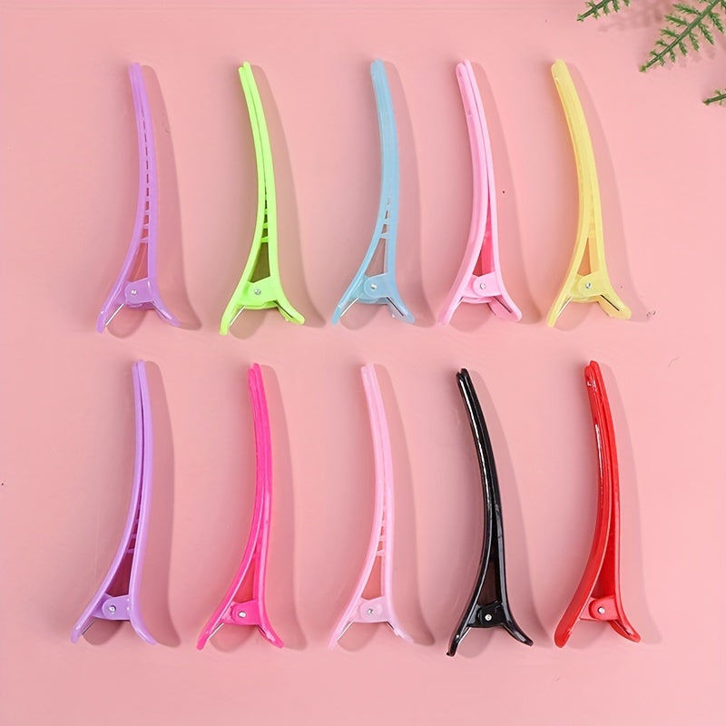 10pcs Solid Duck Billed Hair Clips for Women Girls Hair Styling