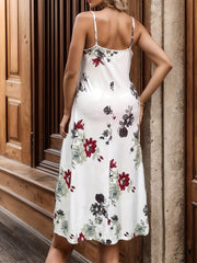 Floral Print V Neck Maxi Cami for Plus Size