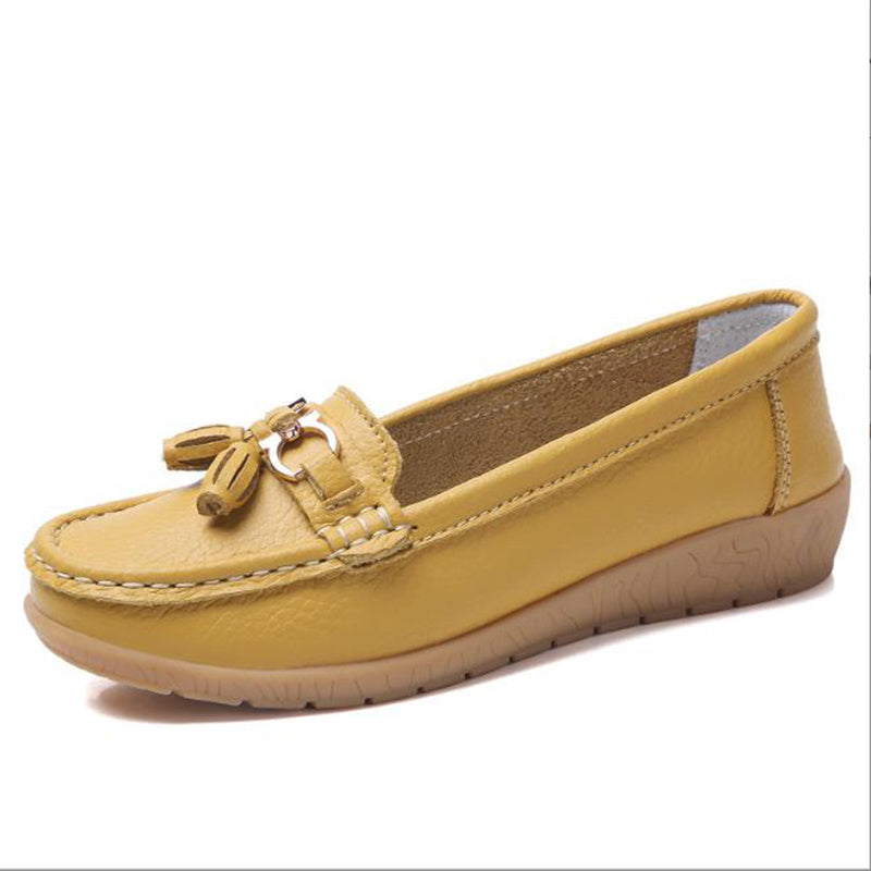 Women's Tassel Flat Loafers Soft Slip On Shoes Casual Round Toe Flats