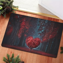 Love Tree Print Washable Decorative Rug for Home Decor