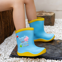 Girl's High Top Cartoon Rain Boots Waterproof Non Slip Shoes