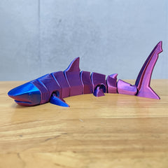 2pcs 3D Printed Articulated Shark Figurines Ocean Animal Collectibles