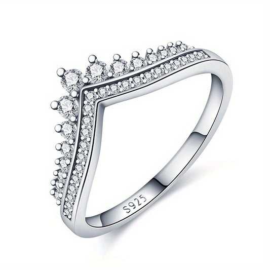 925 Silver Stone Eternity Ring Wedding Party Jewelry Gift