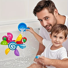 Colorful Bath Windmill Spinner Toy for Kids Over 18 Months