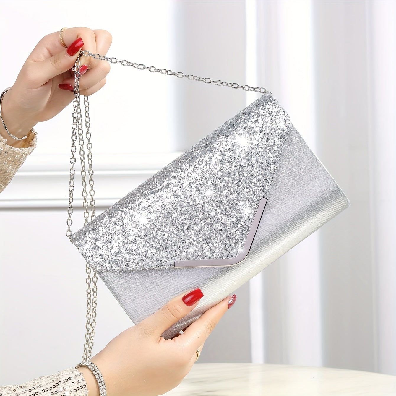 Sparkling Evening Clutch Purse Elegant Handbag for Weddings and Parties