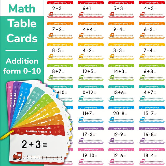 Math Cards Flashcards Set with 2 Pens - Educational Learning Tools