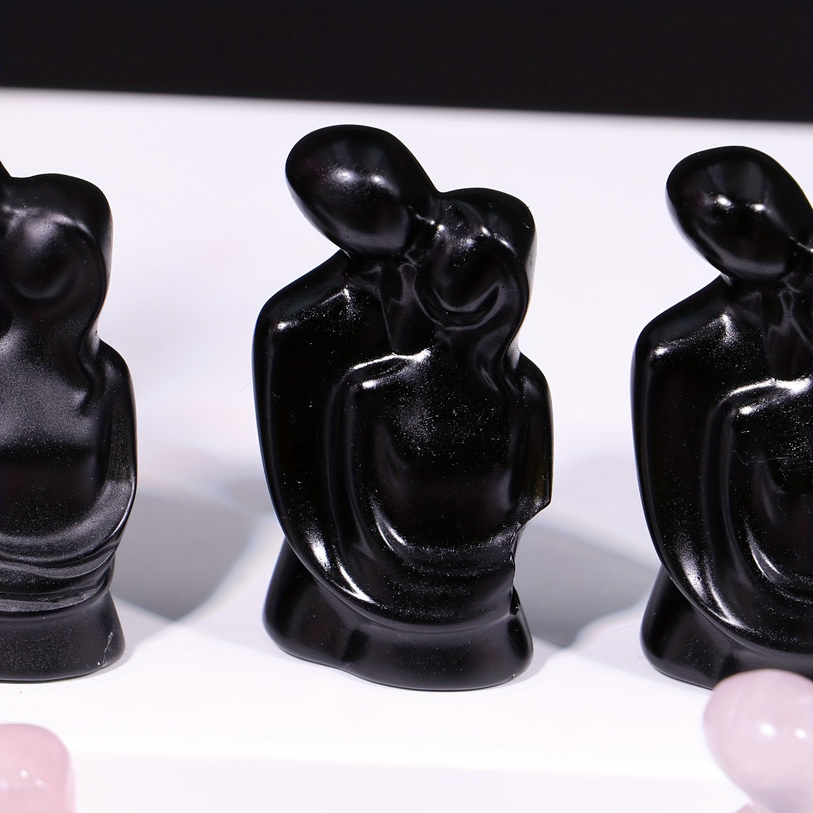 Natural Opal Rose Quartz Obsidian Red Network Carving Stones