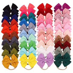 Girl's Bow Headband Soft Nylon Hair Elastic
