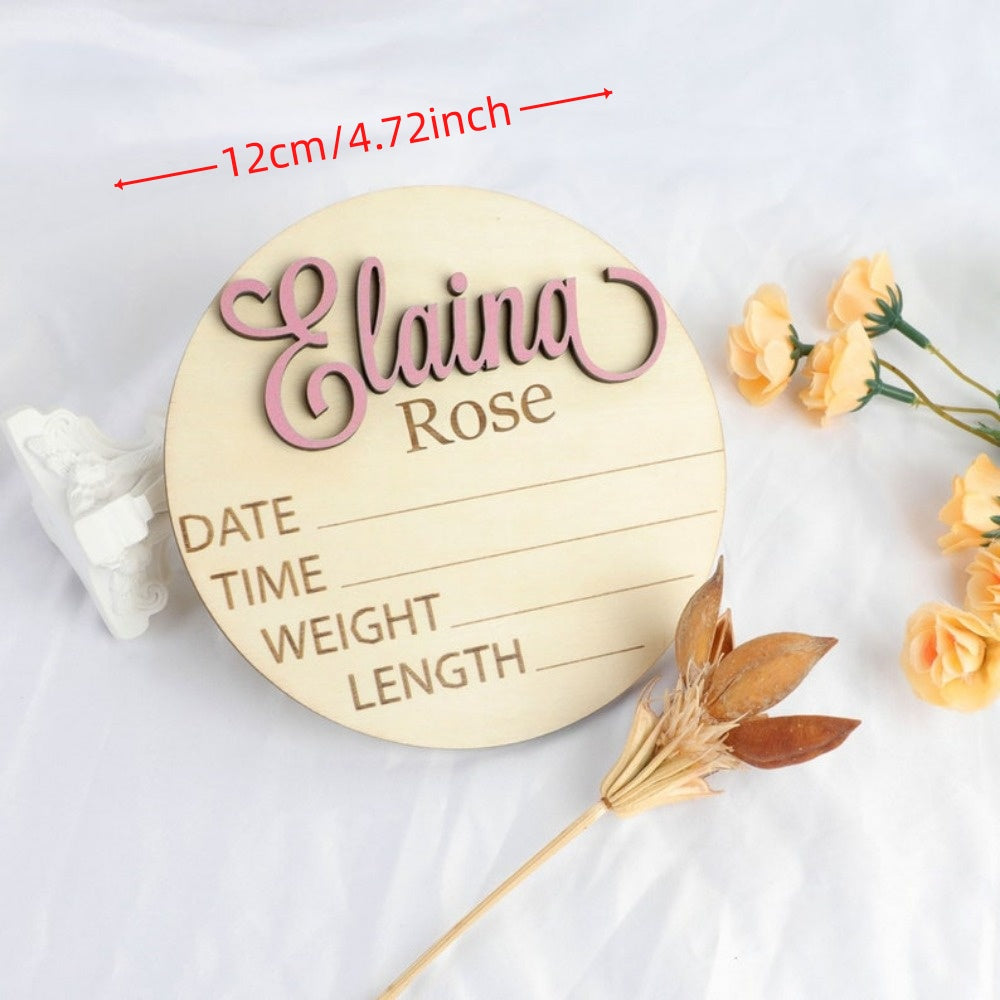 Personalized Wooden Announcement Tags Custom Name Acrylic Labels