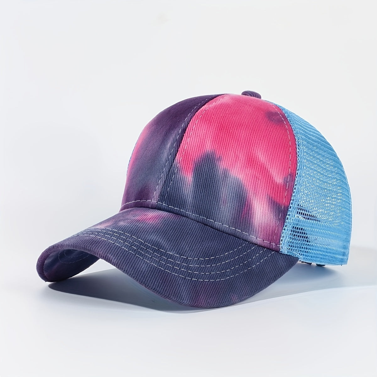 Tie Dye Print Trucker Hat Gradient Baseball Cap Mesh Sun Shade Dad Hats