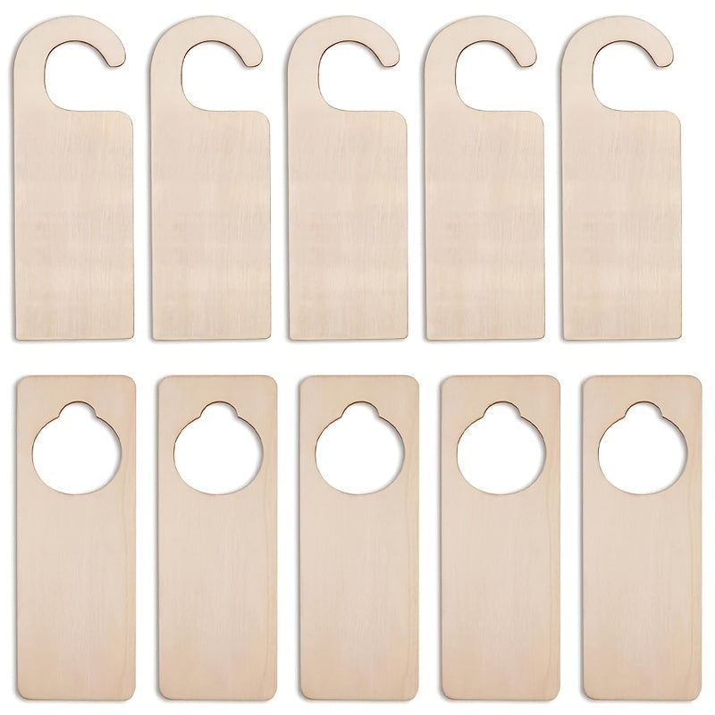 5pcs Natural Wooden Door Handle Hanger DIY Double-sided Hanging Decoration